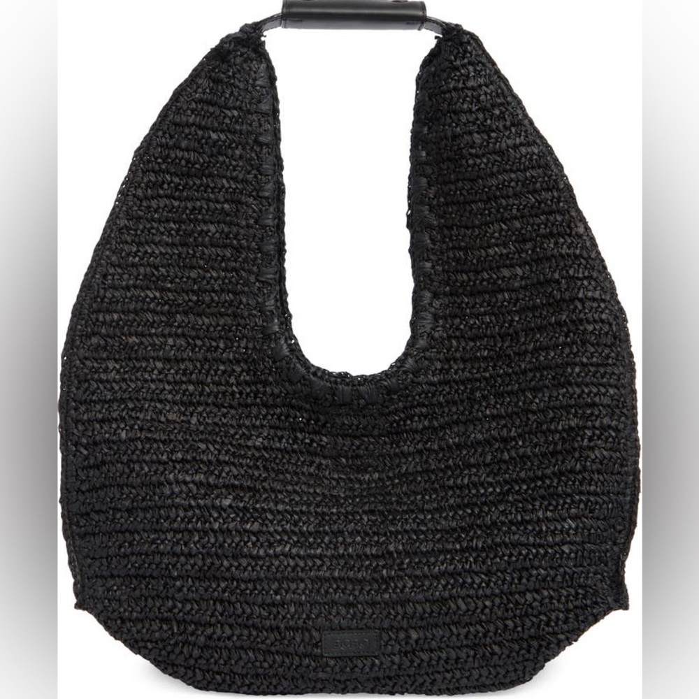 BCBG Black Woven Hobo Bag